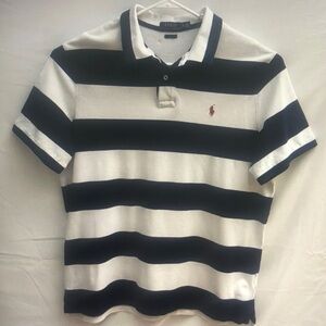 Polo by Ralph Lauren Men's Navy and White Striped Polo